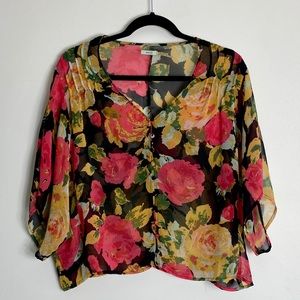 Kimchi Blue Sheer Floral Top - Size Medium
